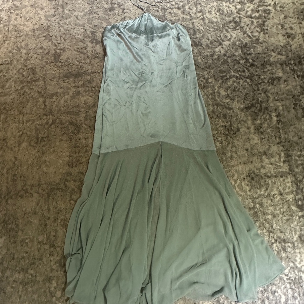 NWT  Reformation Tosca Silk dress in aquamarine - Picture 5 of 8